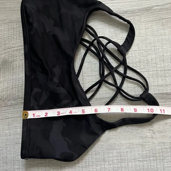 LULULEMON Free To Be Bra Wild Incognito Camo Multi Black Grey Size 10
