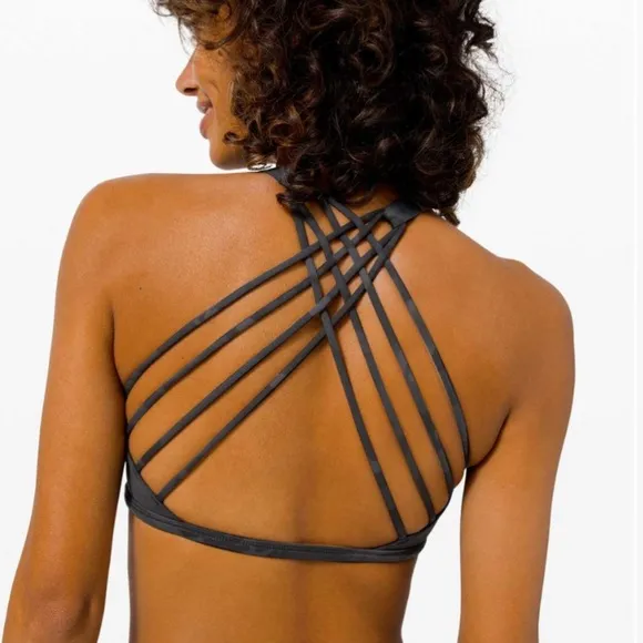 LULULEMON Free To Be Bra Wild Incognito Camo Multi Black Grey Size 10