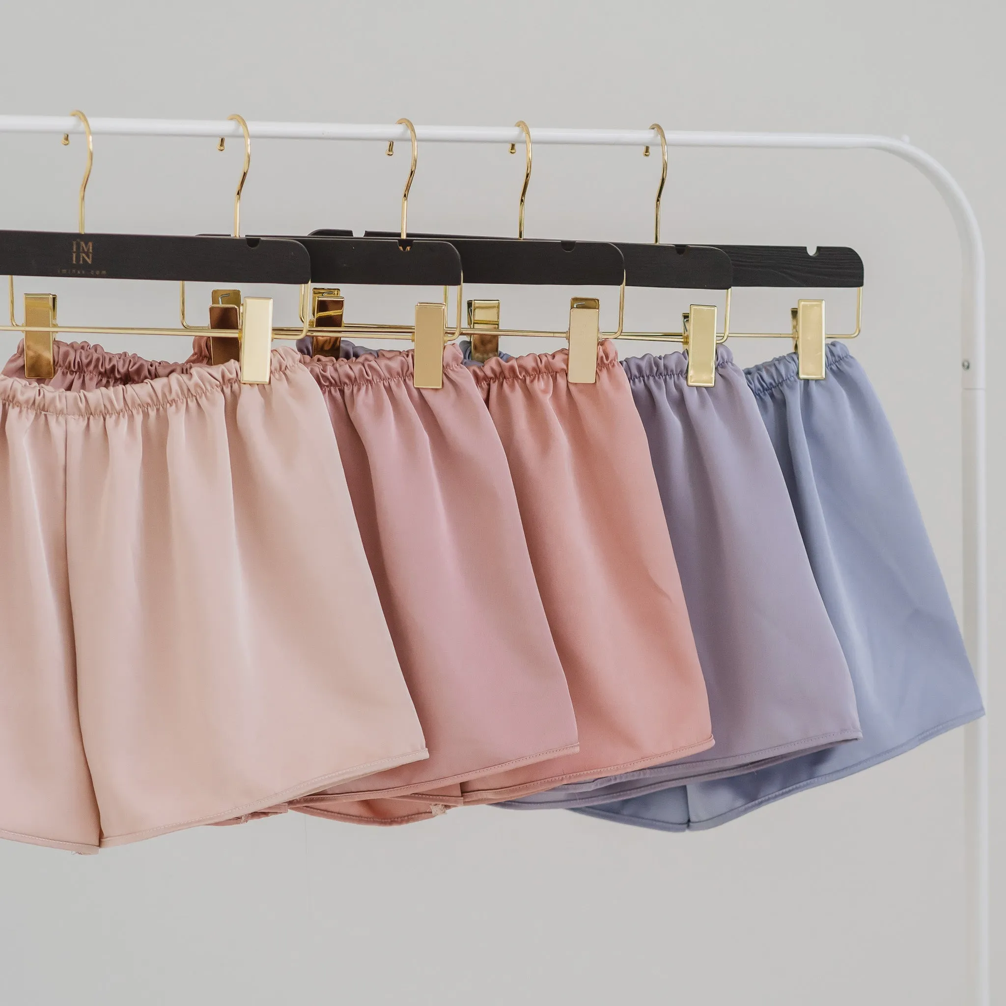 Luxurious Cooling Crease-less Satin Shorts in Snow Frost