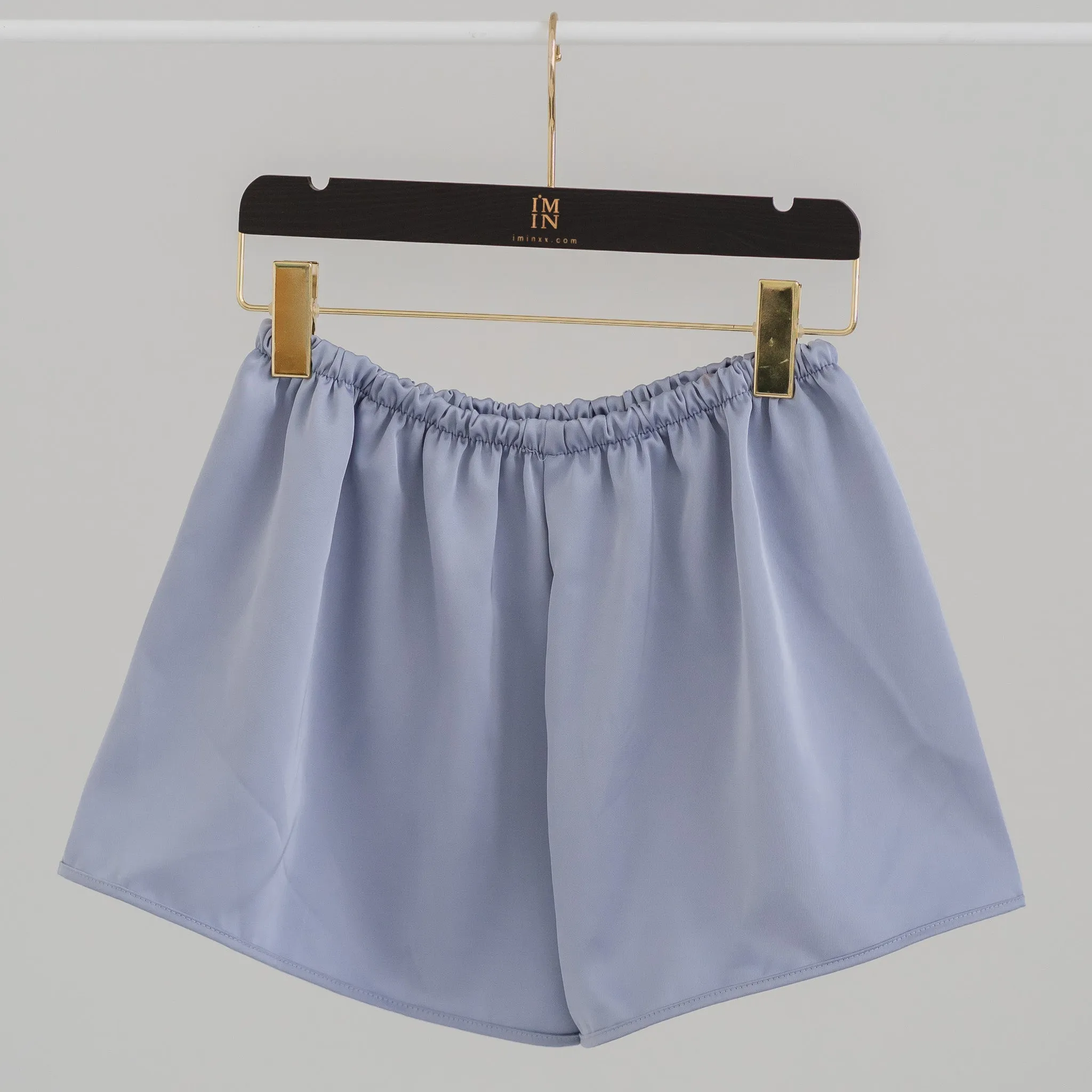 Luxurious Cooling Crease-less Satin Shorts in Snow Frost