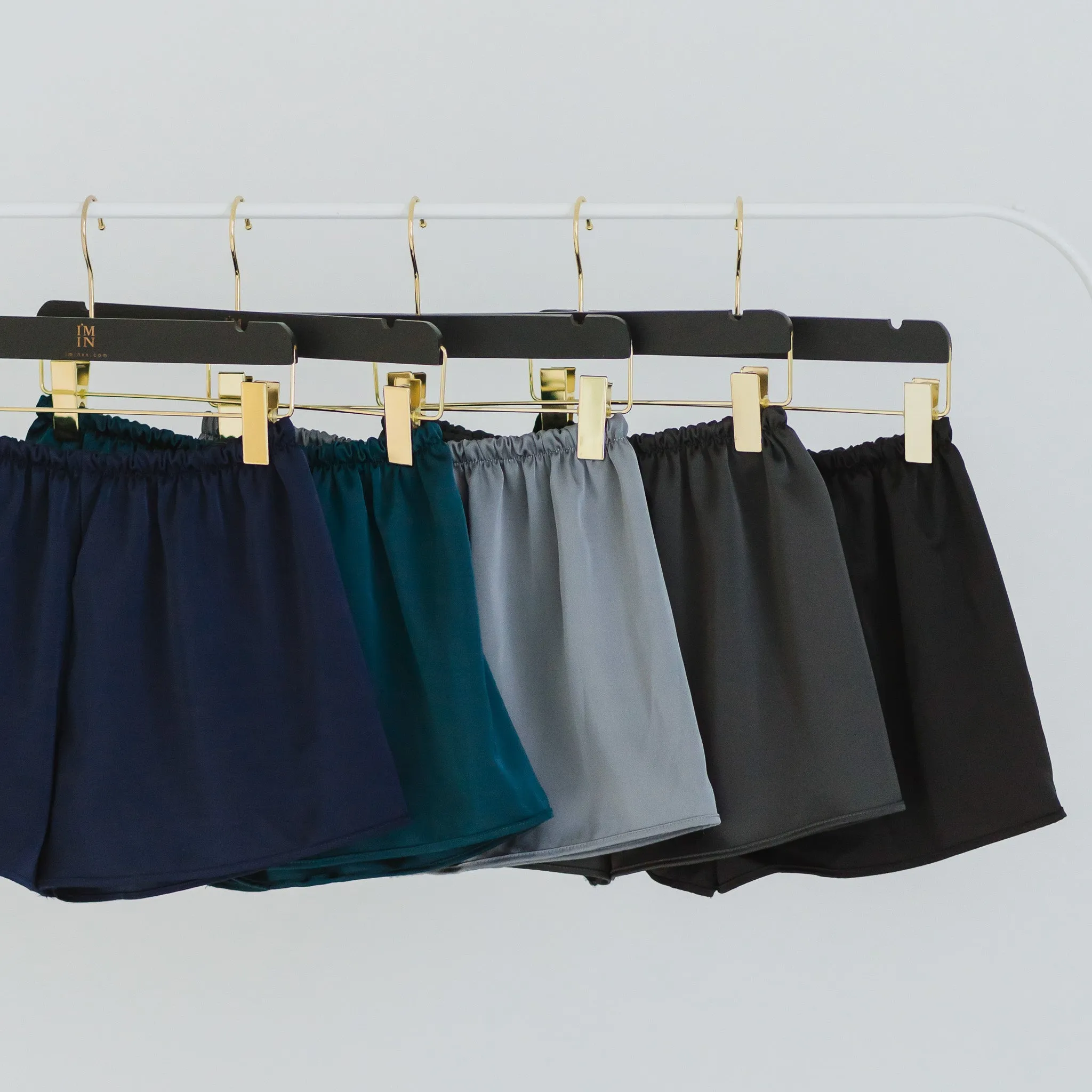 Luxurious Cooling Crease-less Satin Shorts in Snow Frost