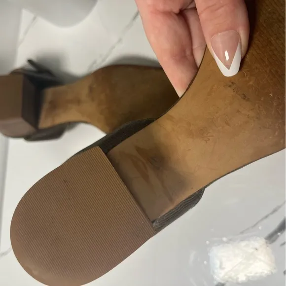 Madewell Women’s Alice Ankle Strap Mid Heel Open Toe Sandal Heel Python Size 8.5