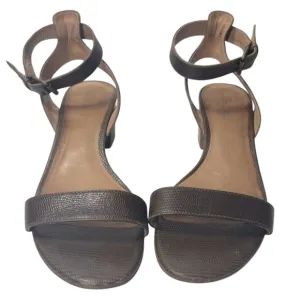 Madewell Women’s Alice Ankle Strap Mid Heel Open Toe Sandal Heel Python Size 8.5