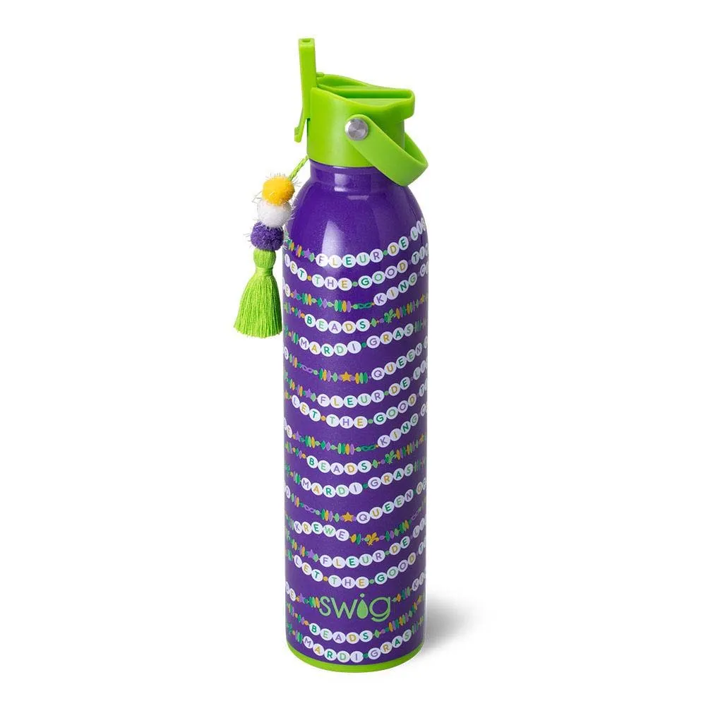 Mardi Gras Swig Flip   Sip Bottle 26oz