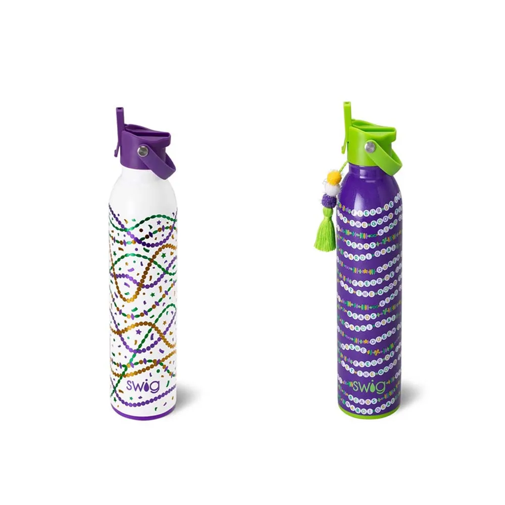 Mardi Gras Swig Flip   Sip Bottle 26oz