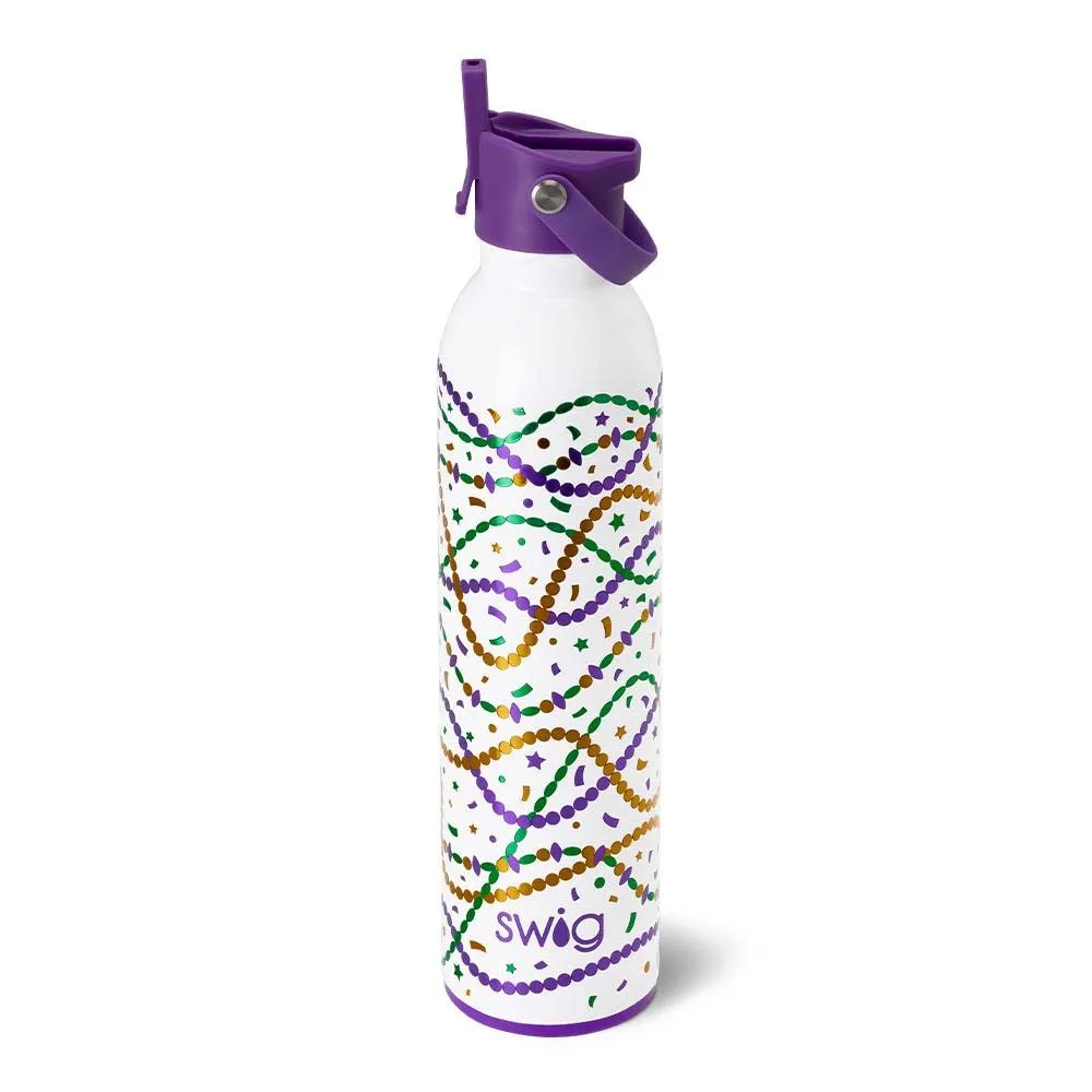 Mardi Gras Swig Flip   Sip Bottle 26oz