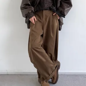 Men’s Casual Pants - Loose Long Coffee