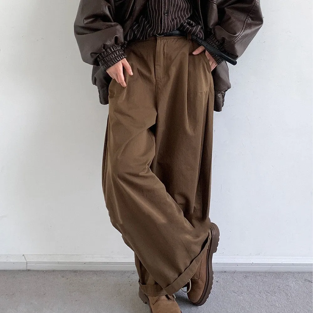 Men’s Casual Pants - Loose Long Coffee