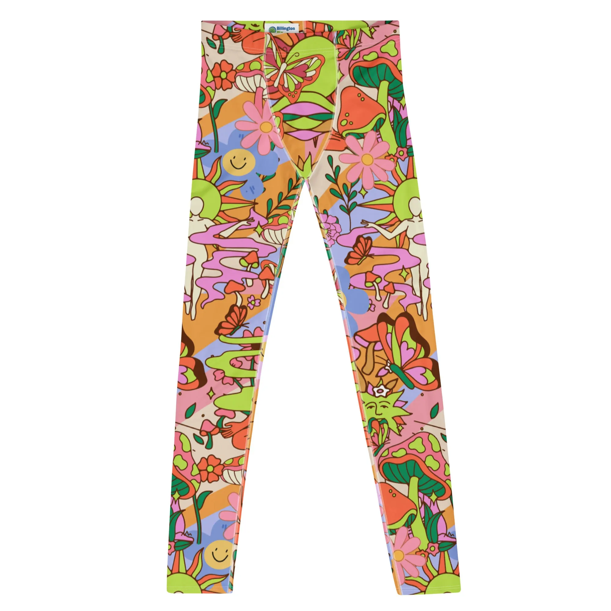 Mens Leggings, 70s Flower Power