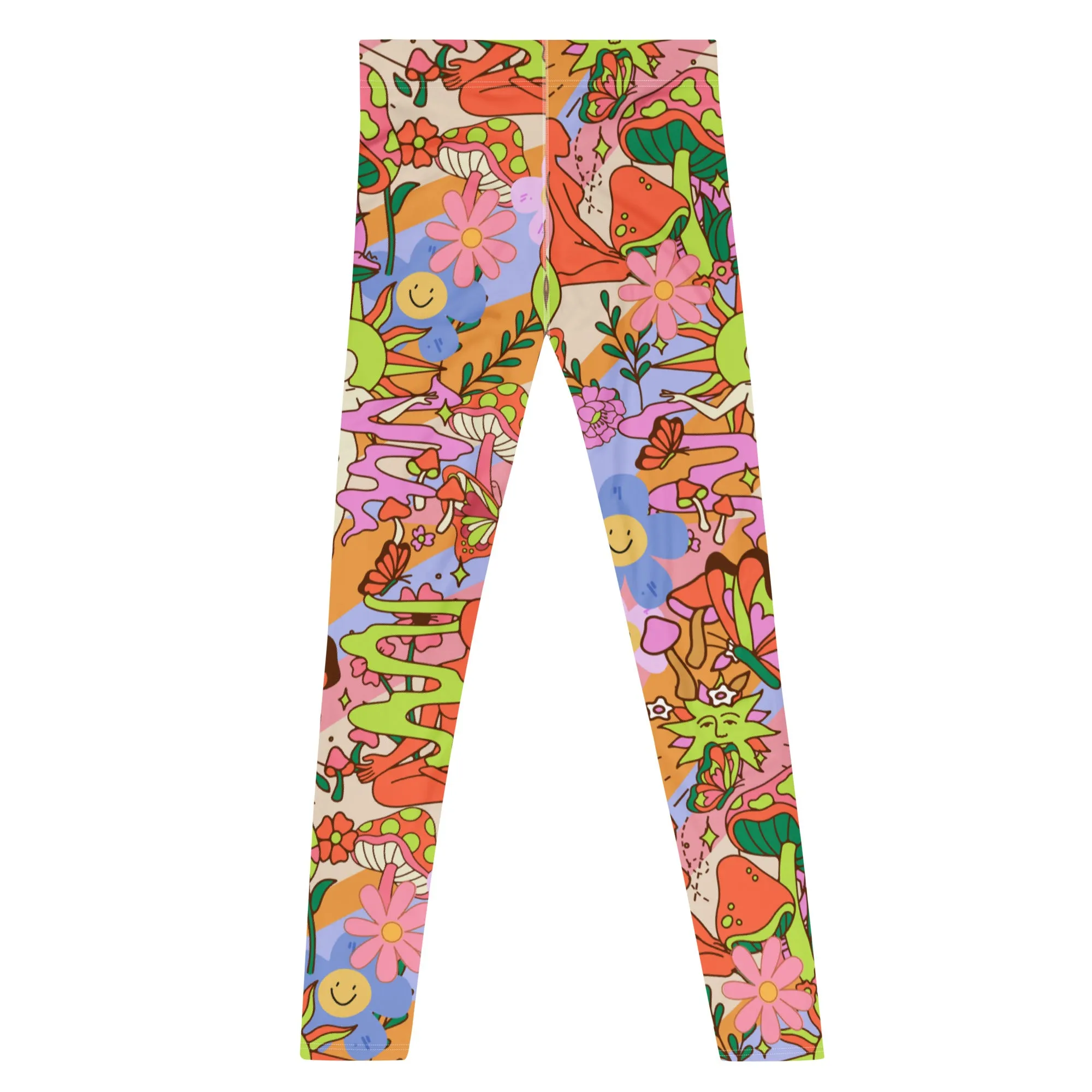 Mens Leggings, 70s Flower Power
