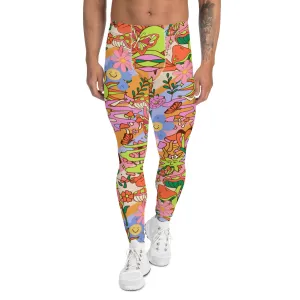 Mens Leggings, 70s Flower Power