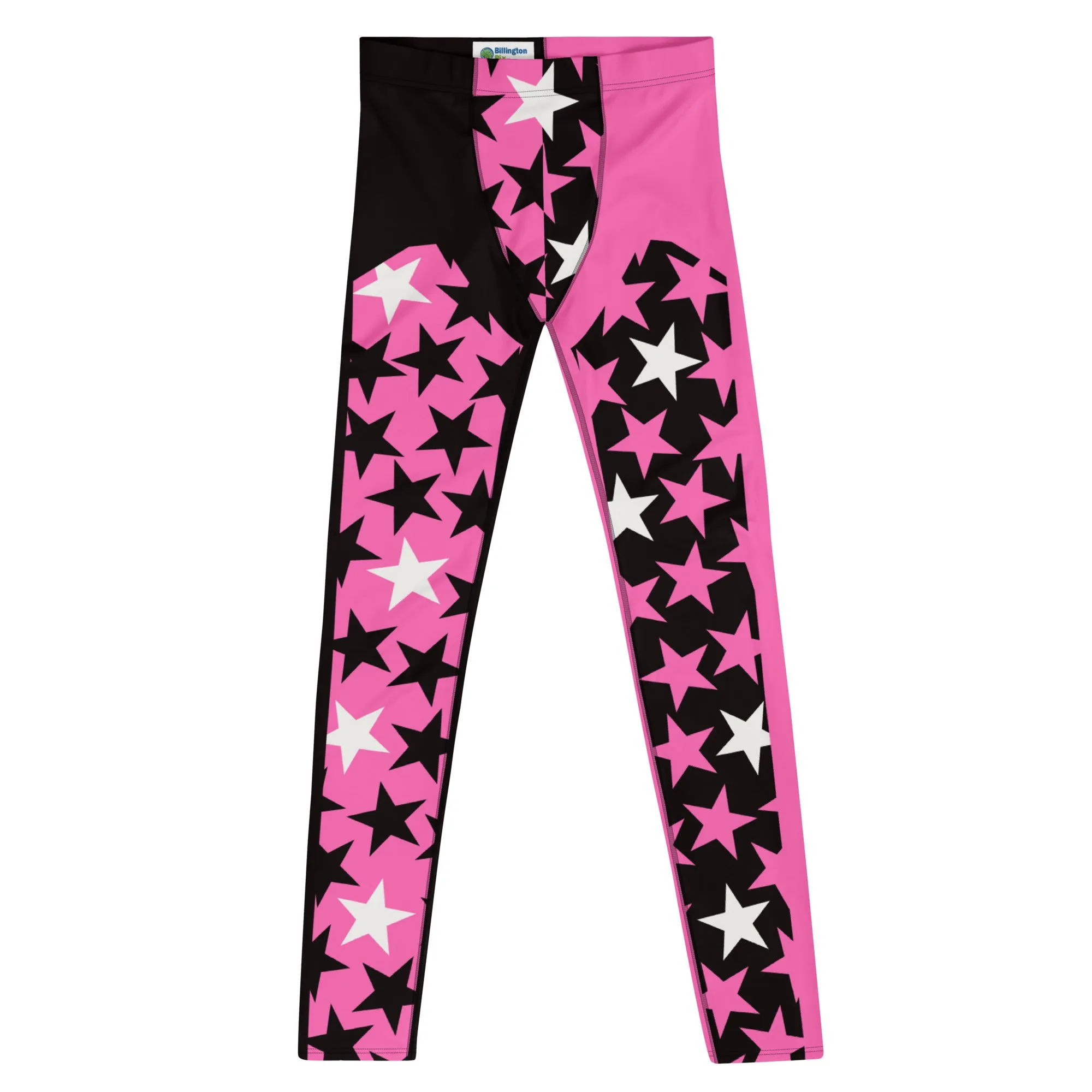 Mens Leggings, Hot Pink Stars