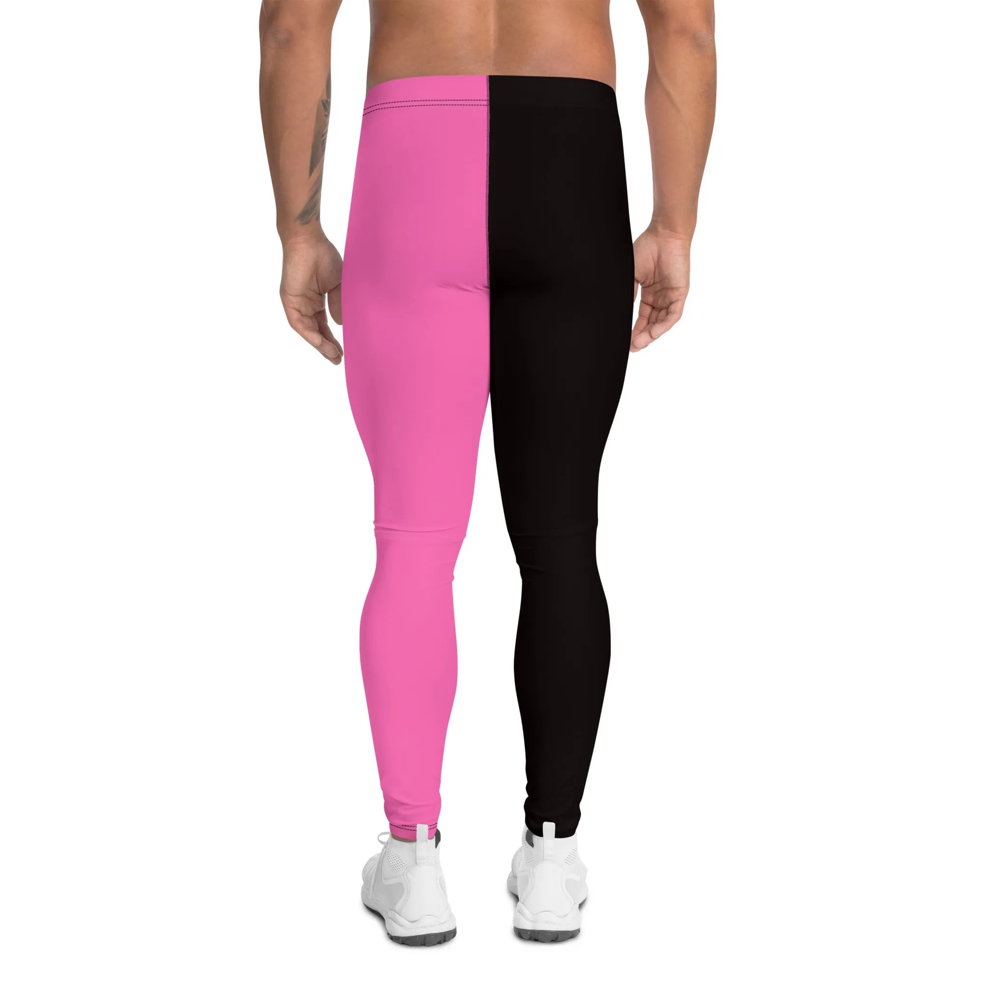 Mens Leggings, Hot Pink Stars