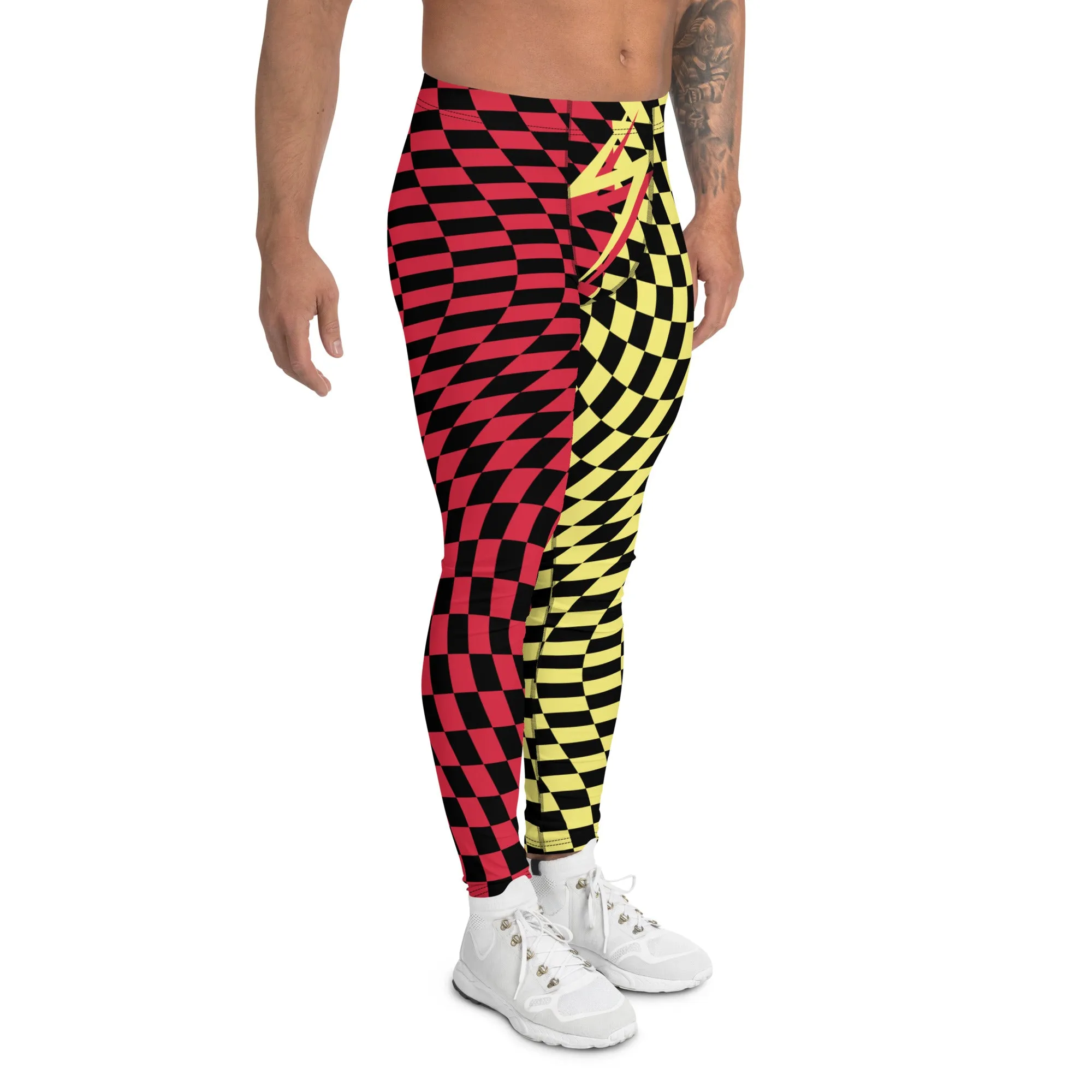 Mens Leggings, Retro Leopard Skin