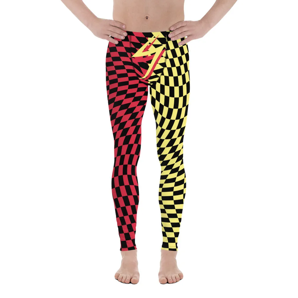 Mens Leggings, Retro Leopard Skin