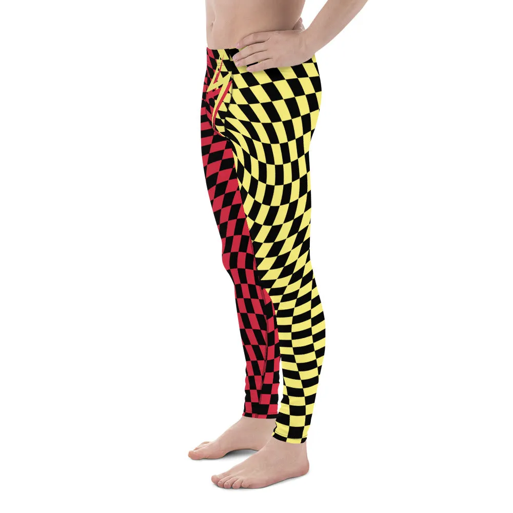 Mens Leggings, Retro Leopard Skin