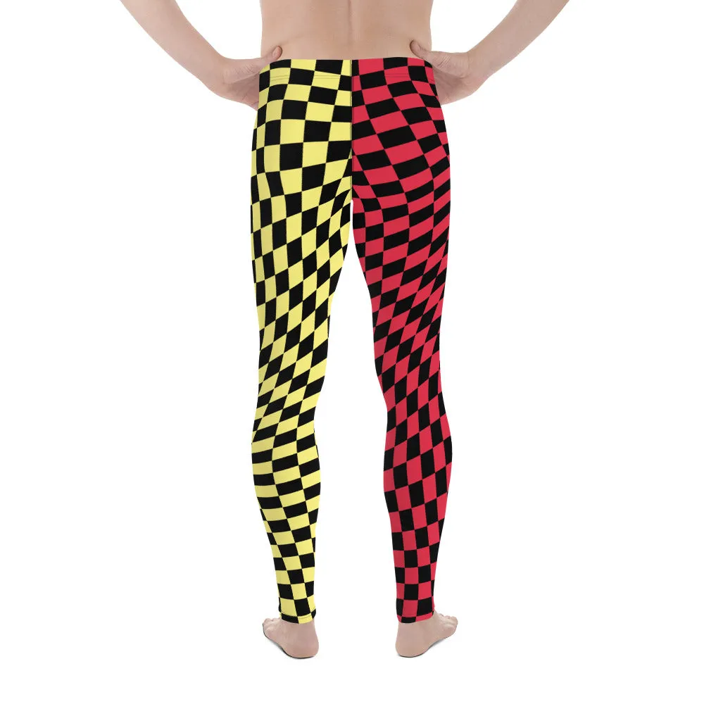 Mens Leggings, Retro Leopard Skin