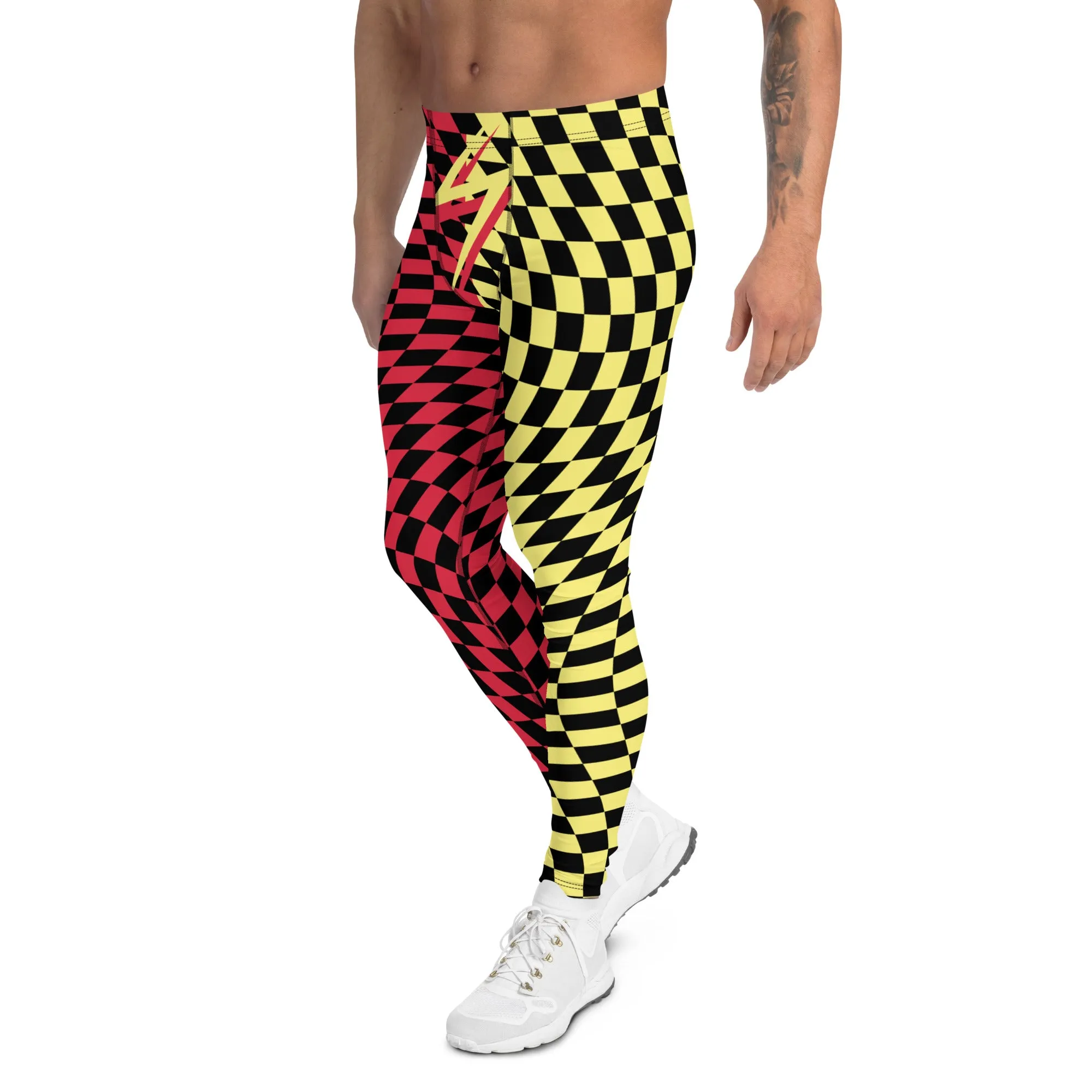 Mens Leggings, Retro Leopard Skin
