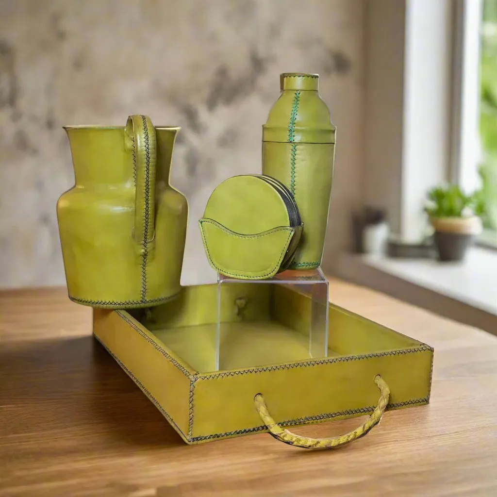Mesa | Rectangle Ottoman Tray with Embroidered Handles