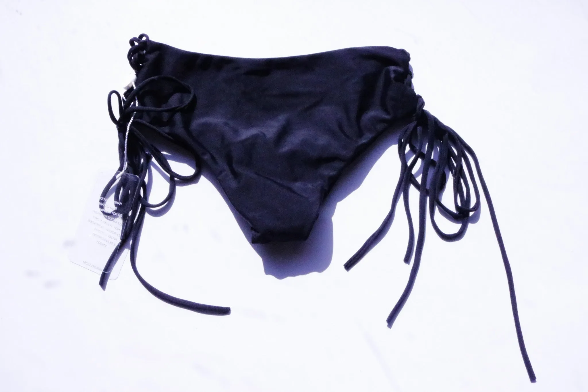 *Mikoh Womens Black Vaniuatu Side Lace Up Bottoms Size XS