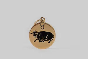 Miniature 1940s Taurus Zodiac Enamel Charm