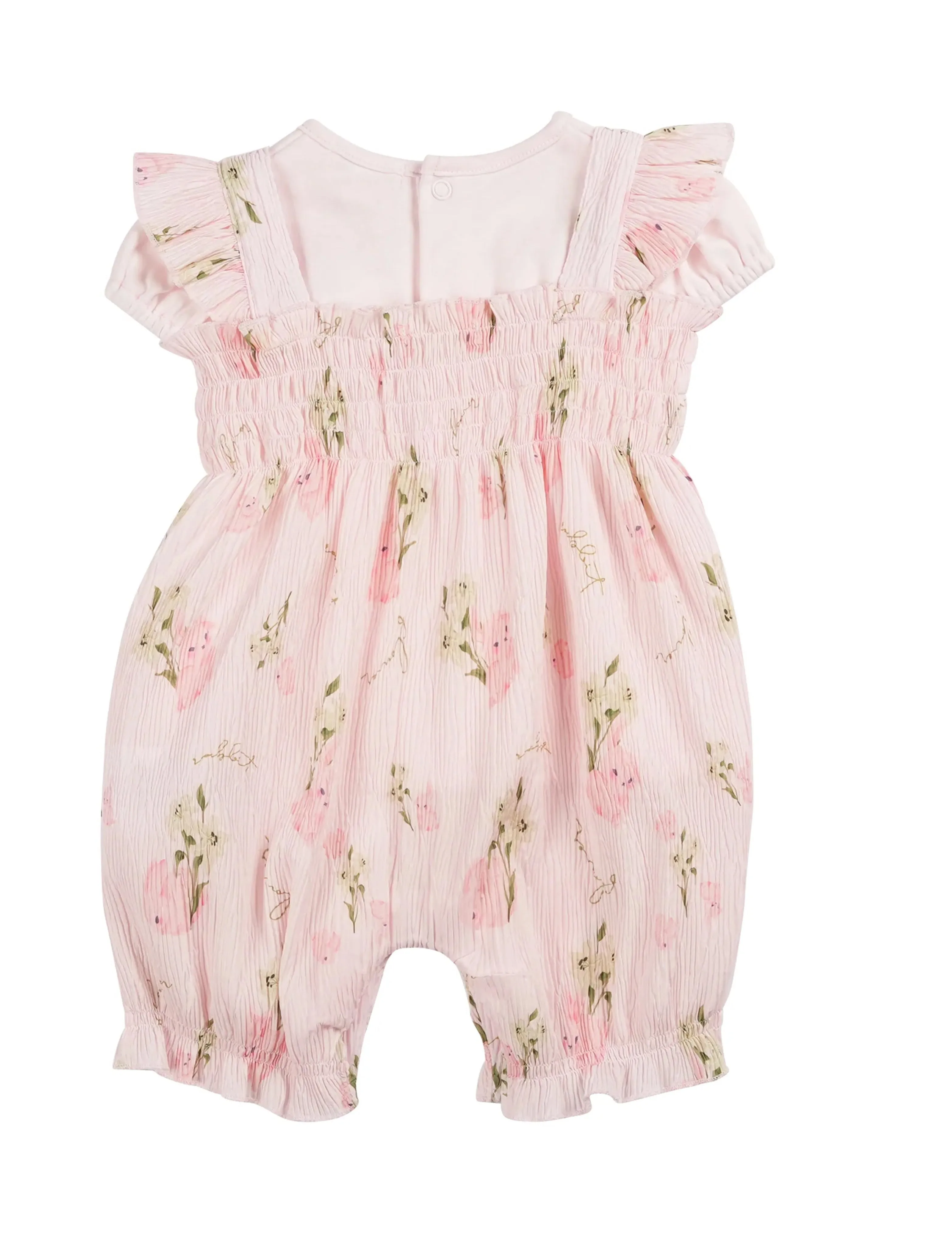 Mintini Baby Pink Floral Romper set