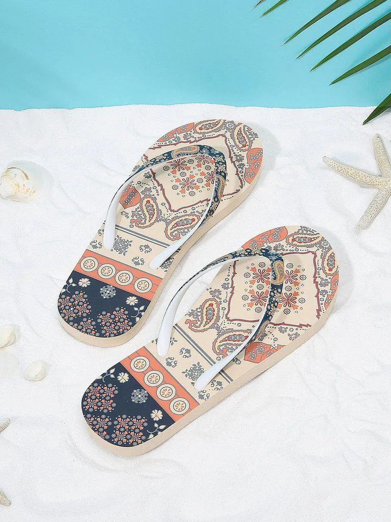 Mixed Print Flat Slippers