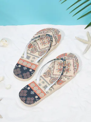 Mixed Print Flat Slippers