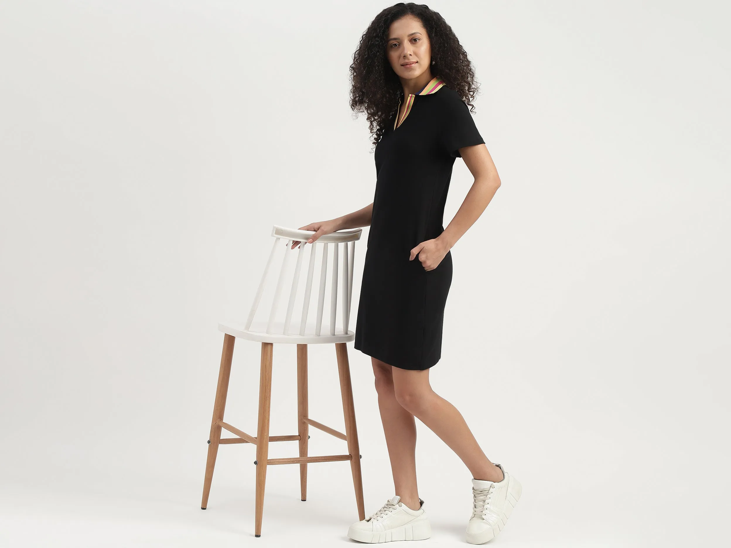 Monotone Slim Fit Polo Shirt Dress