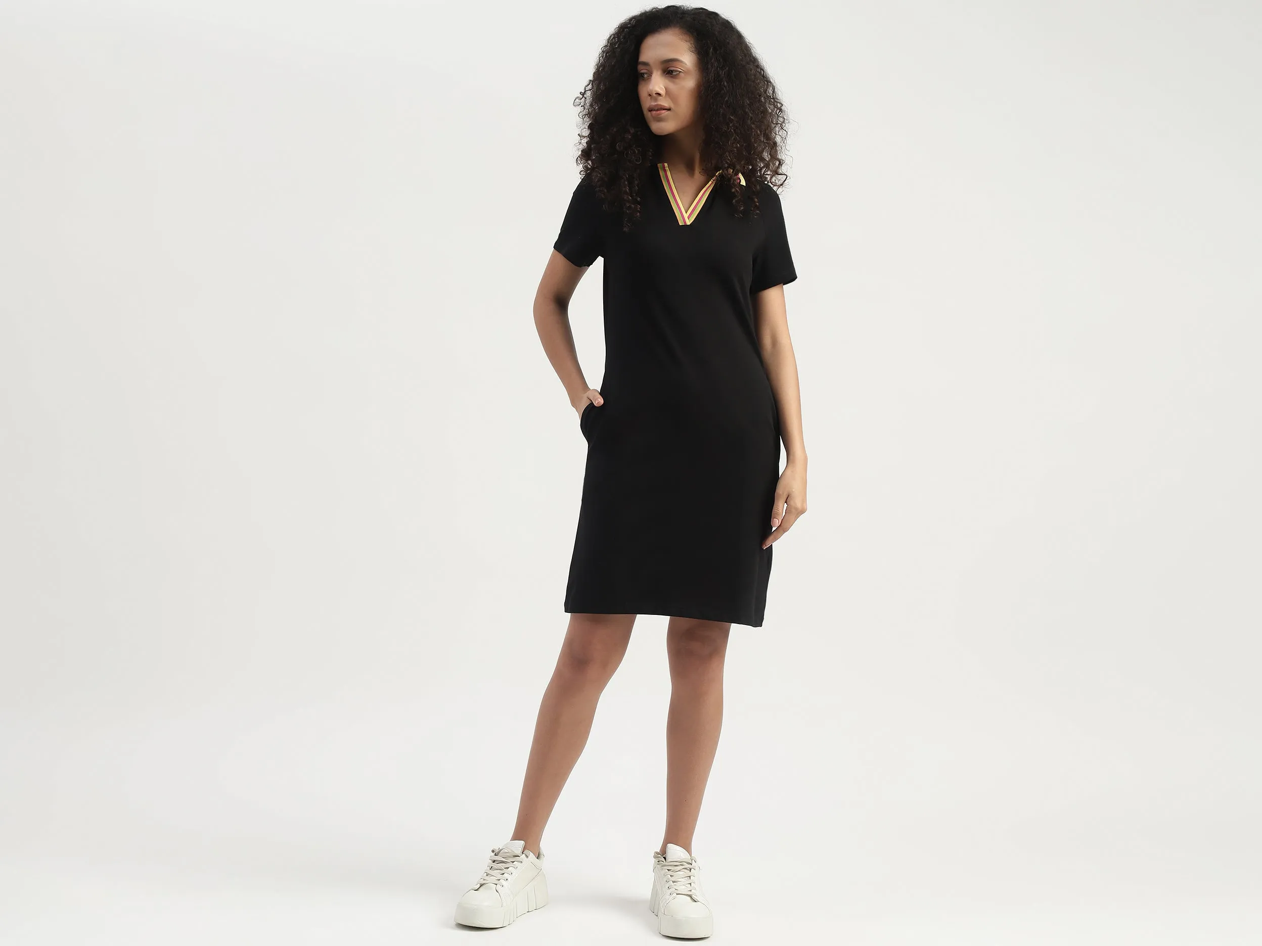 Monotone Slim Fit Polo Shirt Dress