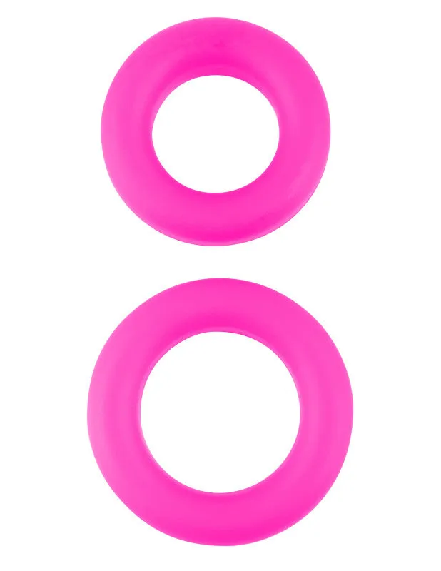 Neon Stretchy Silicone  Ring Set - Pink