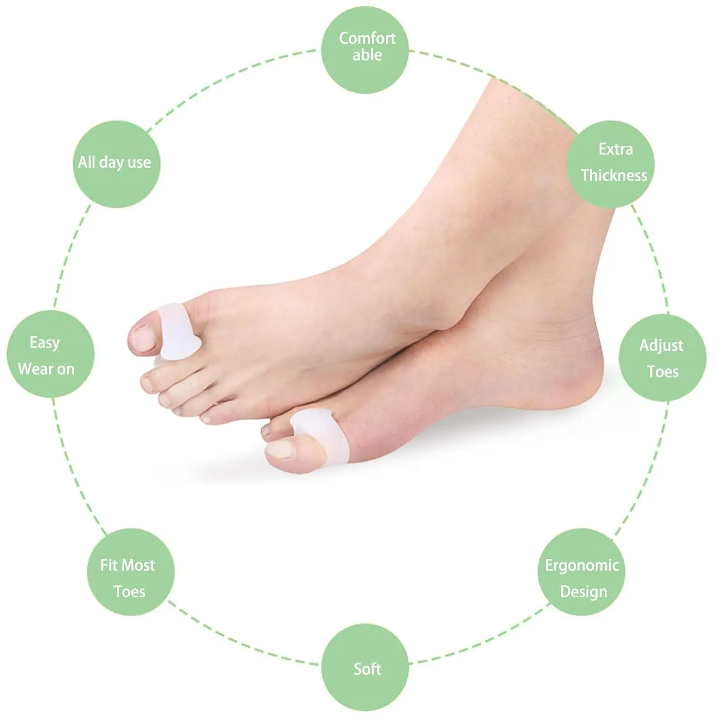 New Misorita Gel Toe Spacers 10pcs, Toe Separators for Men and Women, Toe Straightener Toe Spreaders Correct Bunion Hammer toe Overlapping Toes