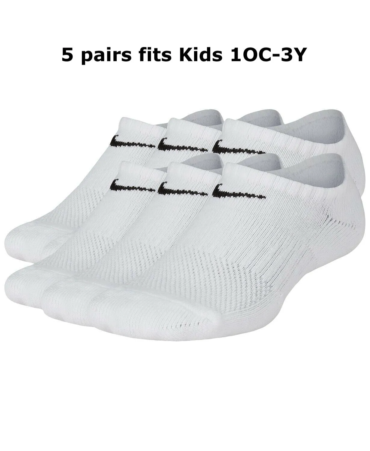 Nike unisex-child Everyday Cushioned No-show Socks (5 Pairs)