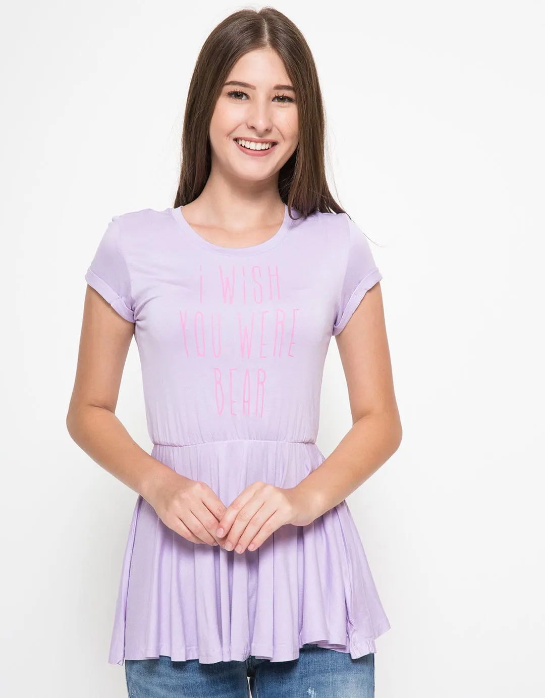 Ninety Degrees Bear Peplum Tee