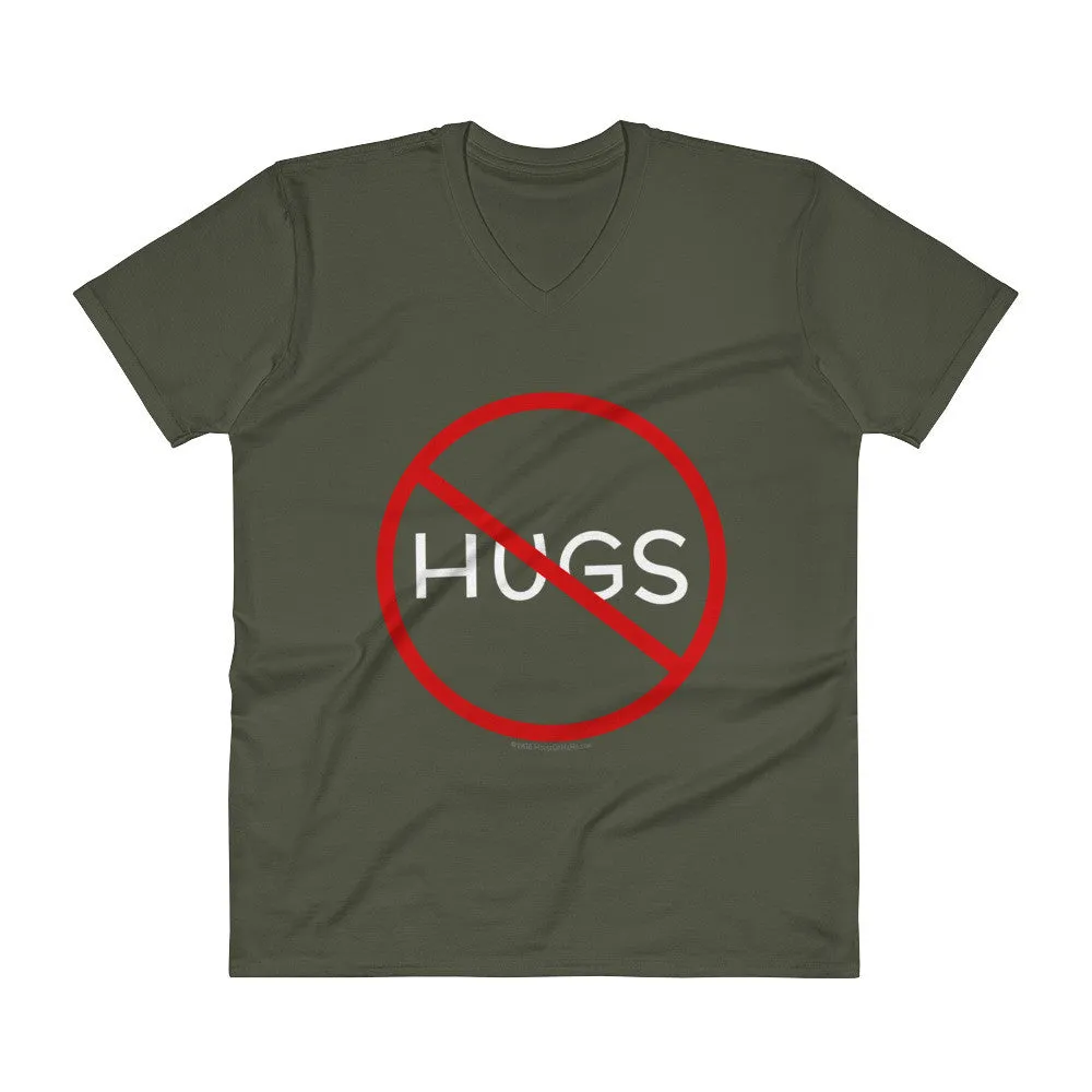 No Hugs Don't Touch Me Introvert Personal Space PSA V-Neck T-Shirt