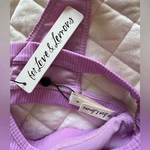 NWT For Love And Lemons Lavender Sports Bra Small