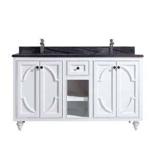 Odyssey 60" White Double Sink Bathroom Vanity with Countertop