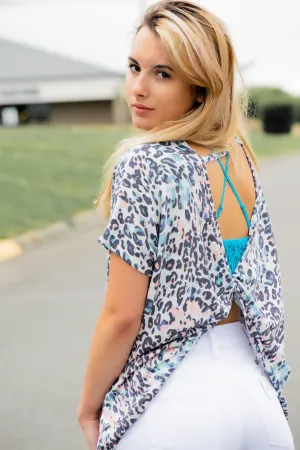 Open Back Animal Print Top