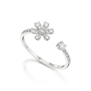 Open Flower Diamond Ring