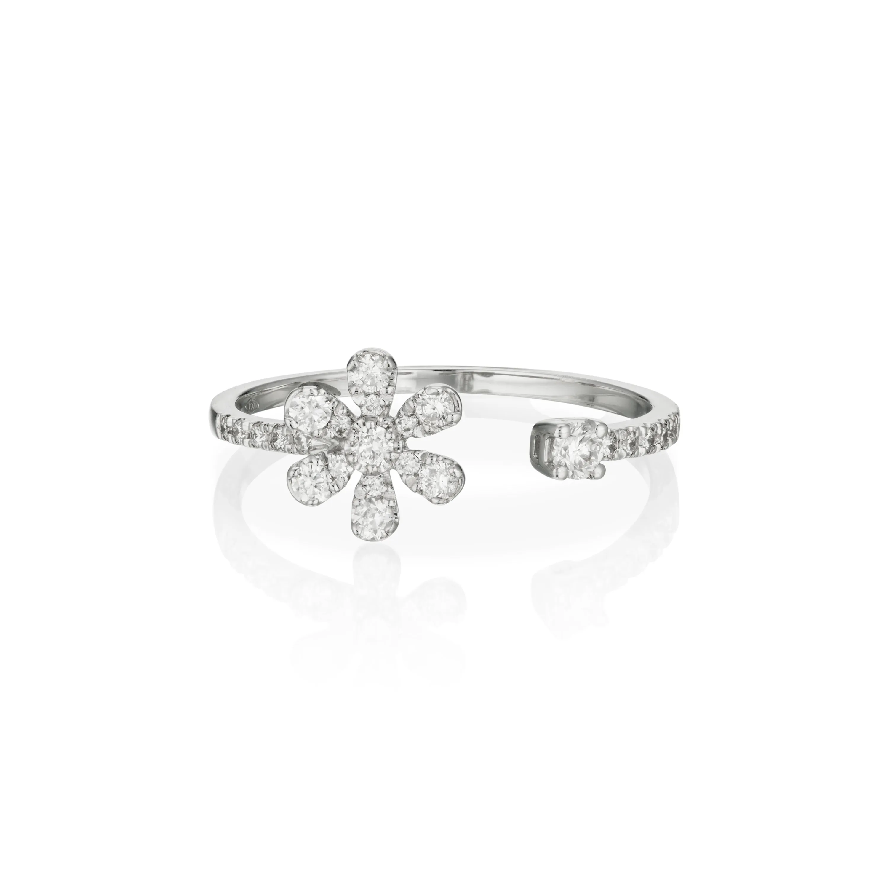 Open Flower Diamond Ring