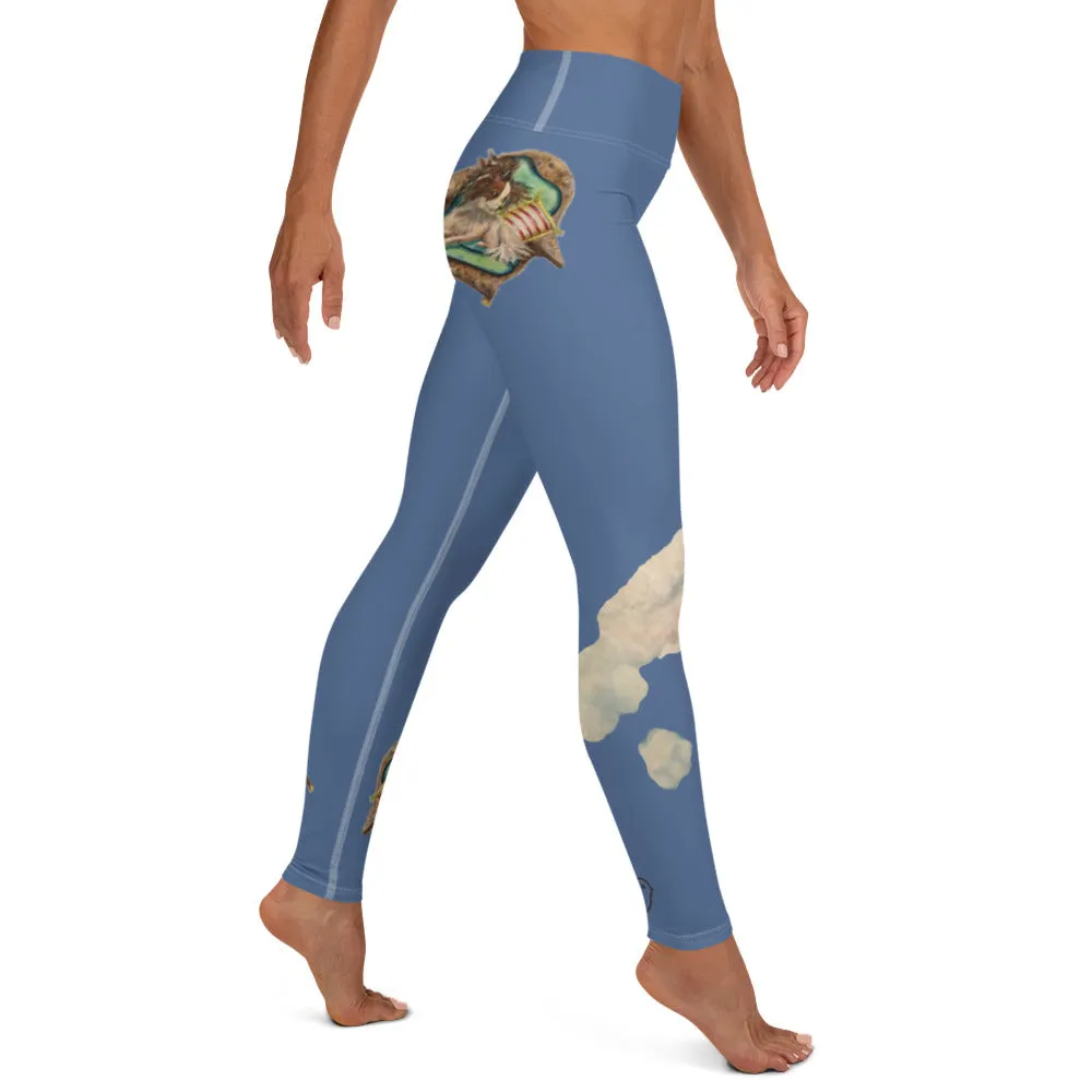 Papillon Blue Yoga Leggings