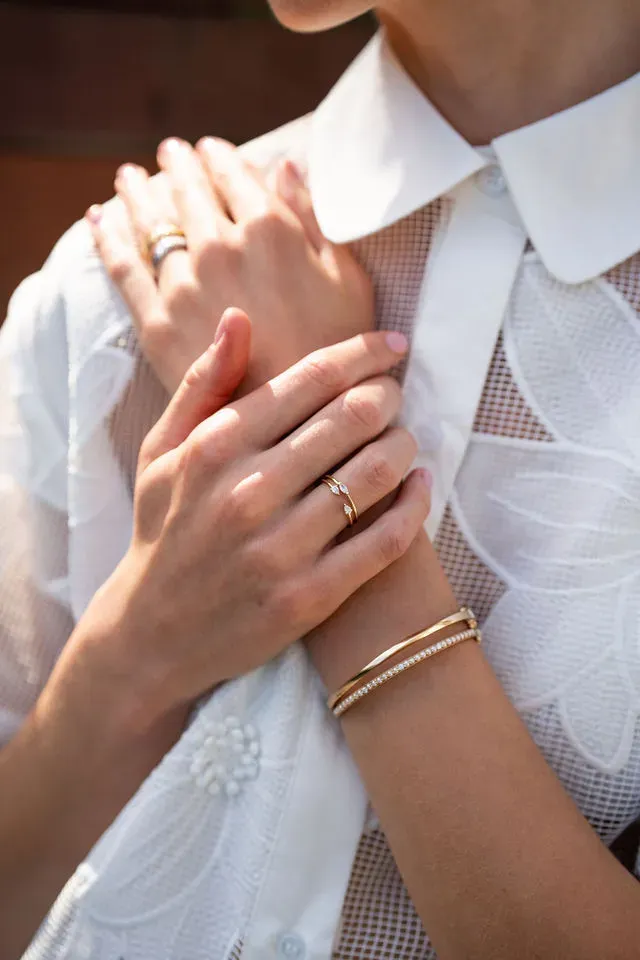 Pear Open Hook Ring