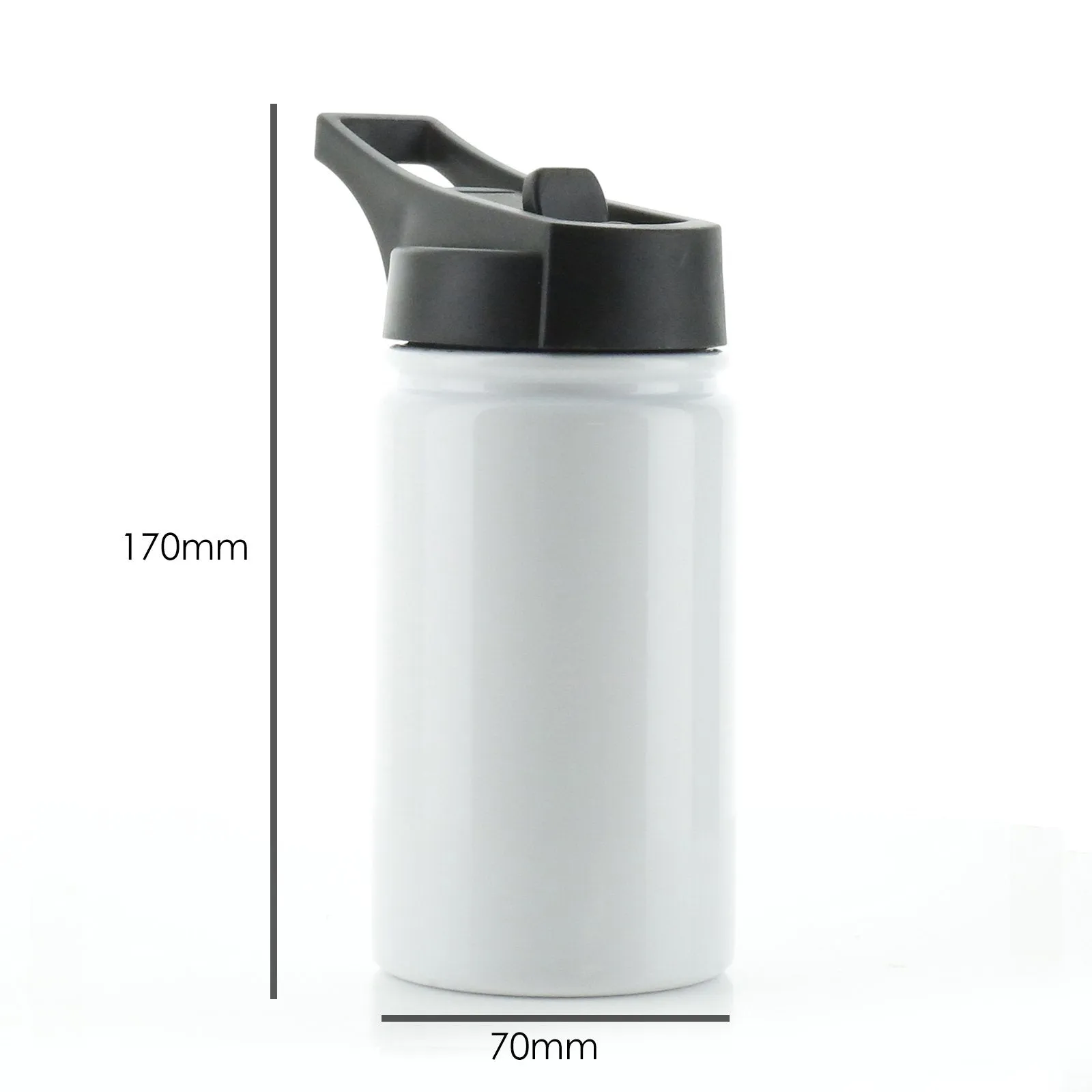 Personalised Green Triceratops and Name White Sports Flask