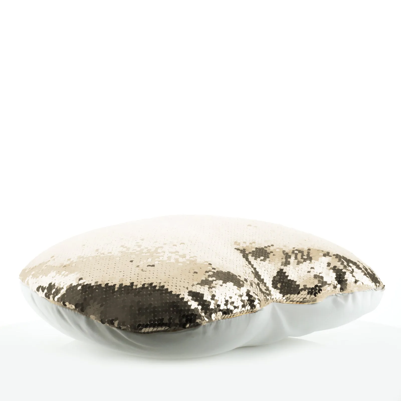 Personalised Sequin Heart Cushion with White Polar Bear Blue Butterflies and Cute Text