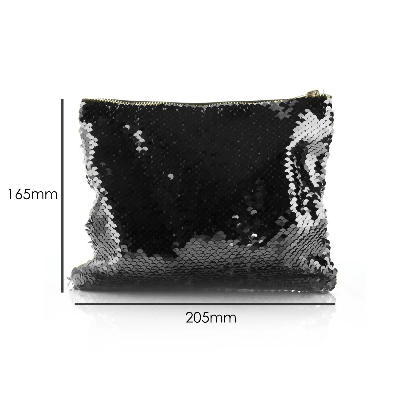 Personalised Sequin Zip Bag with Alpacas Multicolour Baubles and Cute Text