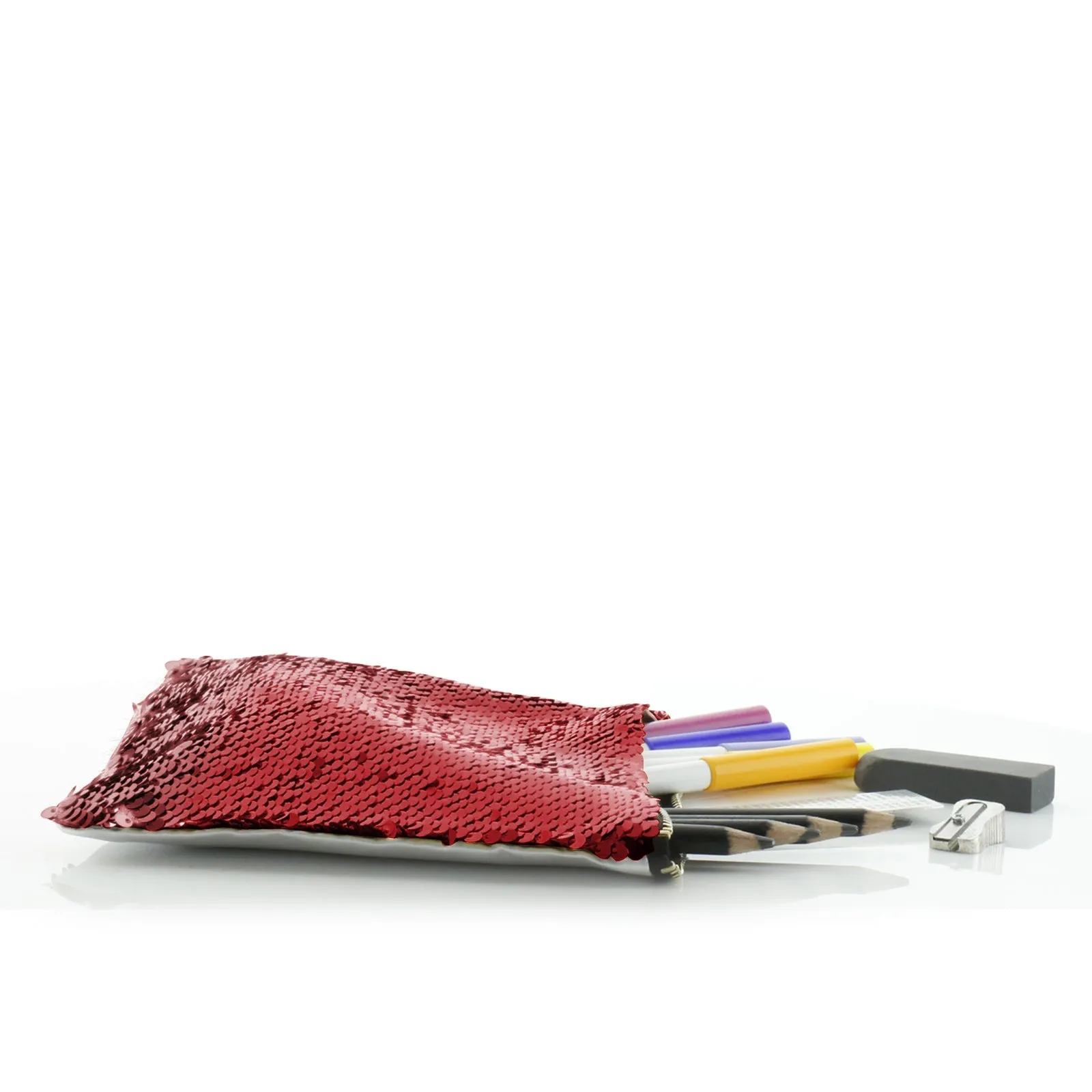Personalised Sequin Zip Bag with Alpacas Multicolour Baubles and Cute Text