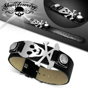 Pirate Skull Crossbones Watch-Style Bracelet (#c080)