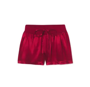 PJ Harlow Mikel Satin Shorts in Red