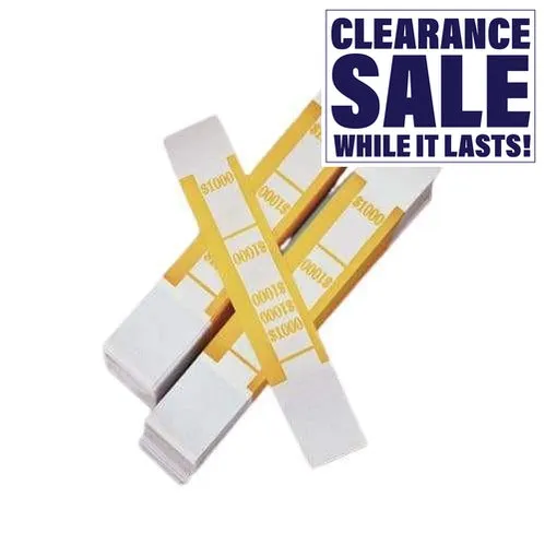 PM Company Self-Adhesive Money Band $50, $100, $250, $500, $1000, $5000 and Blank (1,000 Count)
