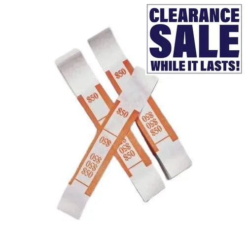PM Company Self-Adhesive Money Band $50, $100, $250, $500, $1000, $5000 and Blank (1,000 Count)